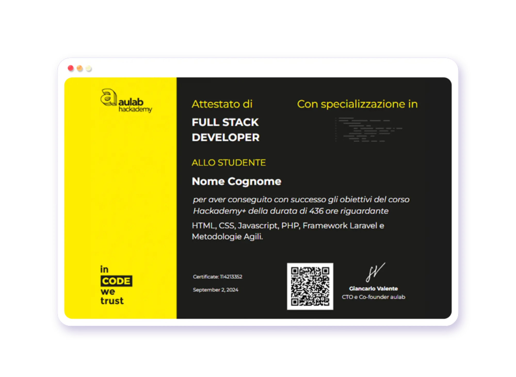 Accredible certificate